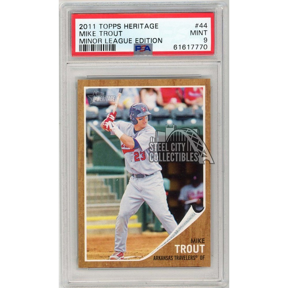 Mike Trout 2011 Topps Heritage Minor League Rookie Card #44 PSA 9  display picture 1