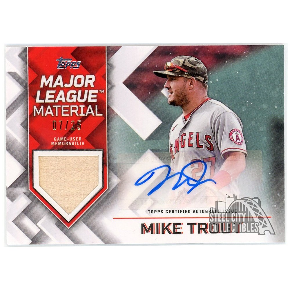 Mike Trout 2022 Topps Major League Material Relic Autograph Card