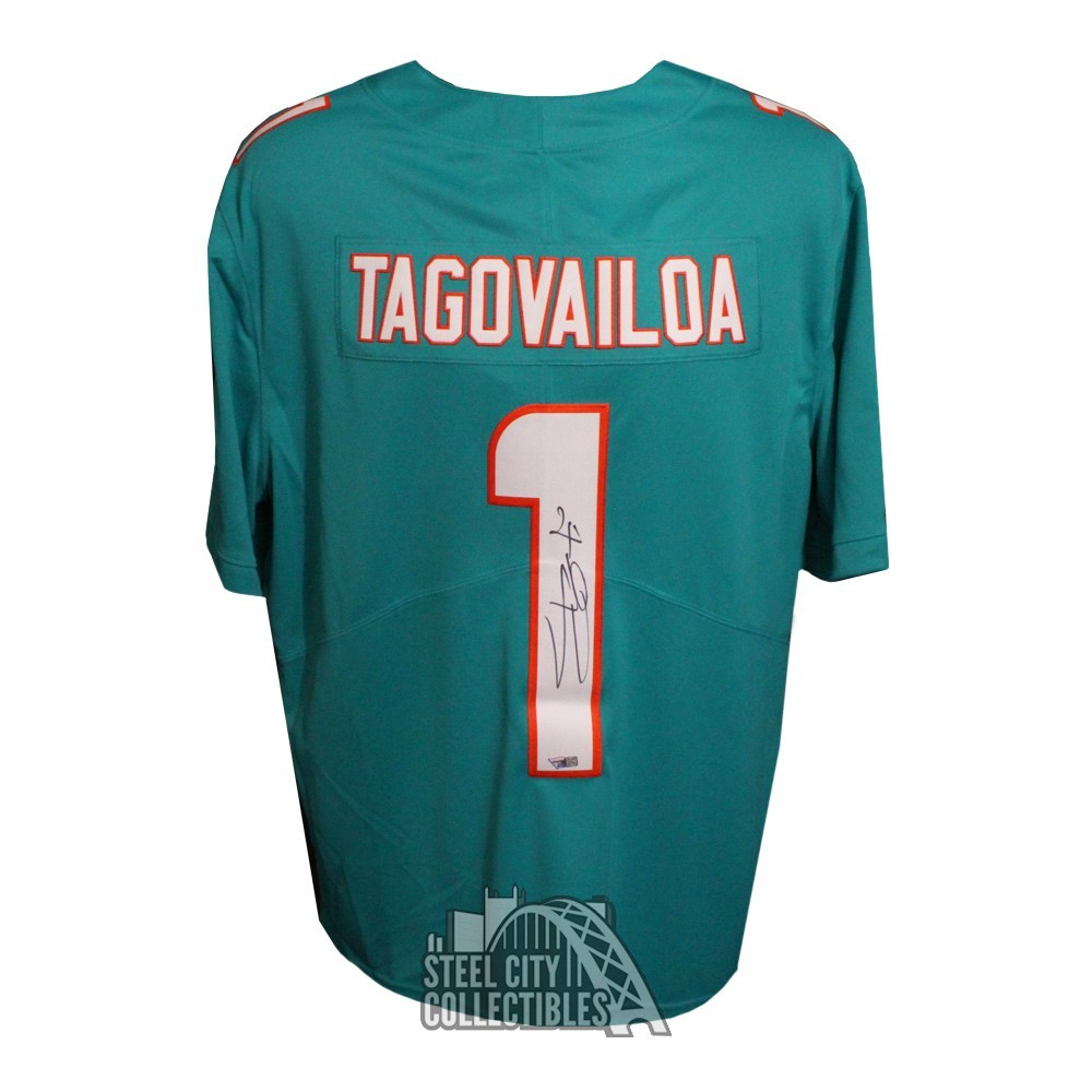 Tua Tagovailoa Autographed Miami Dolphins Teal Nike Football Jersey - Fanatics