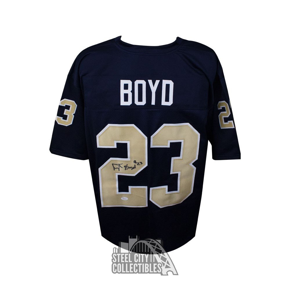 Tyler Boyd Autographed Pitt Panthers Custom Blue Football Jersey - JSA COA