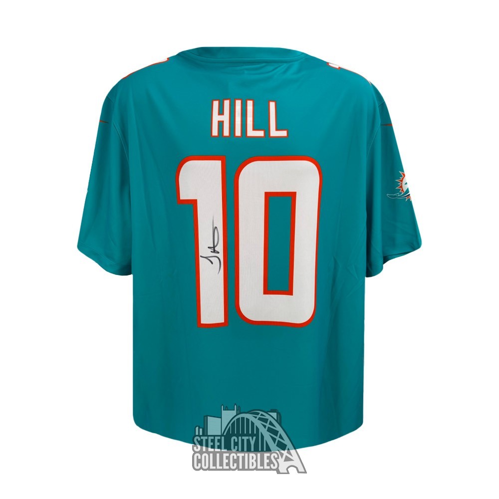 Tyreek Hill Autographed Miami Teal Nike Football Jersey BAS Steel
