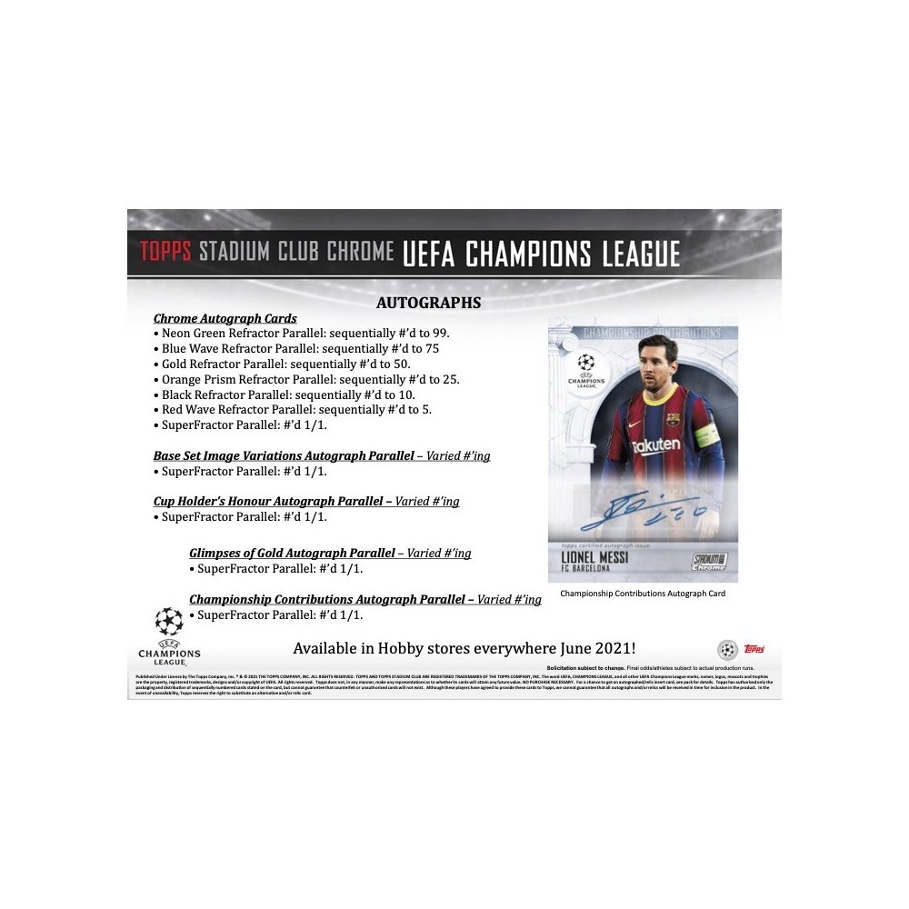 2020-21 Topps Chrome STADIUM CLUB コンプセット Topps Stadium Club Chrome Champions League 2020/21 - Hobby