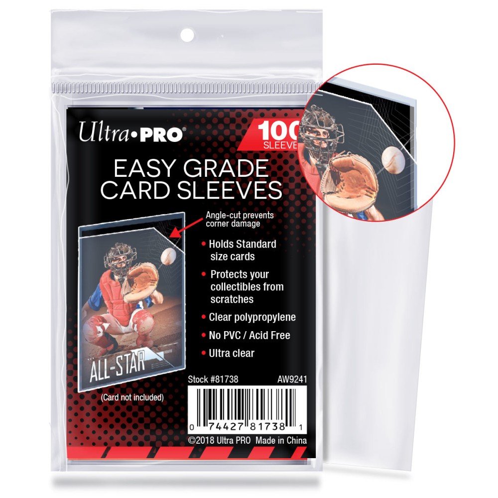 3x4 Ultra Pro Easy Grade Card Sleeves Pack of 100 Steel City Collectibles