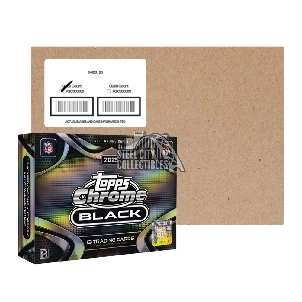 2025 Topps Chrome Black Football Hobby 12-Box Case | Steel City