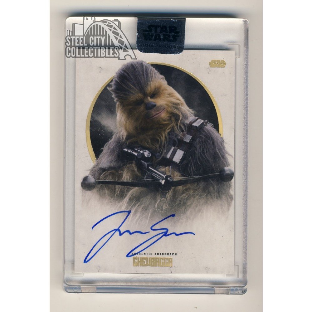 toppsスターウォーズ　チューバッカサイン　ポーグ乗りフィルムカードおまけ。 Joonas Suotamo Chewbacca 2017 Topps Star Wars Stellar Signatures