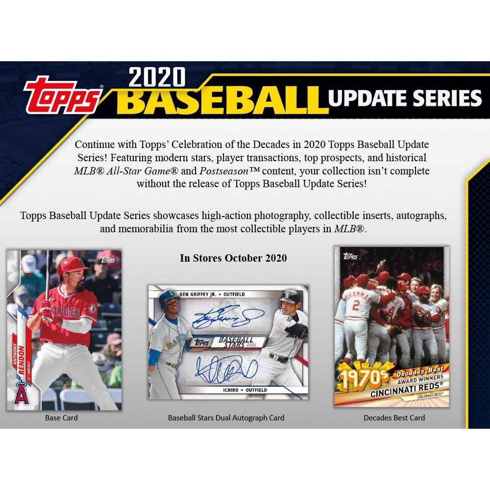 thumbnail image 2 of 2020 Topps Update Baseball MASSIVE 24 Pack Factory Sealed Retail Box - 384 Cards 2 of 6