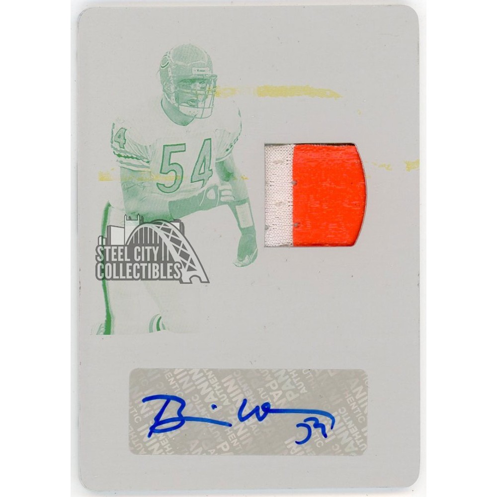 Brian Urlacher 2021 Panini National Treasures Patch Autograph