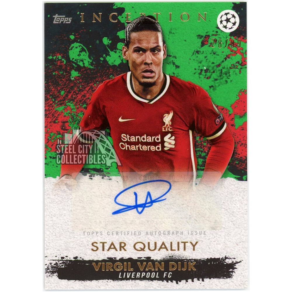 Virgil Van Dijk 2021-22 Topps Inception Star Quality Green 