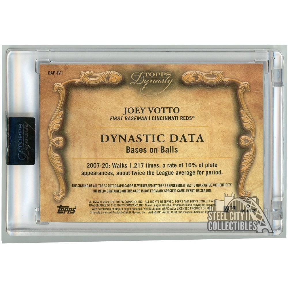 Joey Votto 2021 Topps Dynasty Gold Patch Auto Card #DAP-JV1
