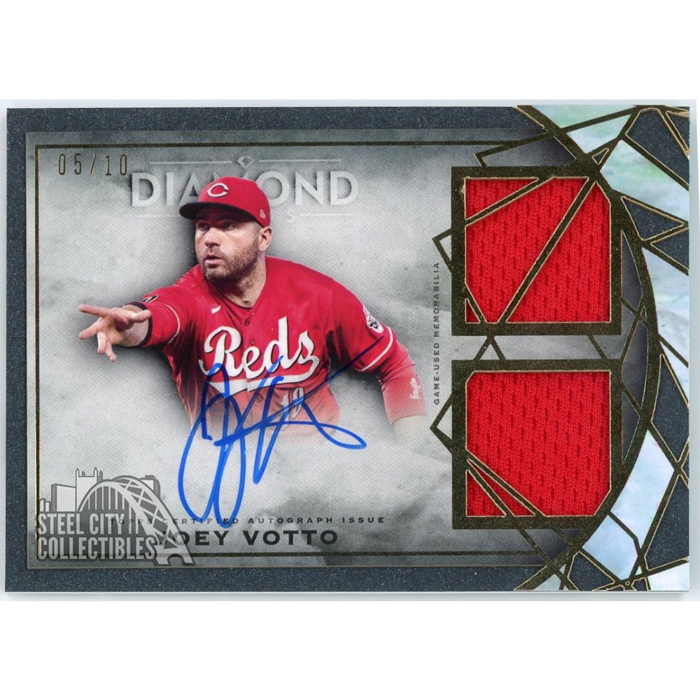 Joey Votto 2022 Topps Diamond Icons Dual Patch Autograph Card #SPD