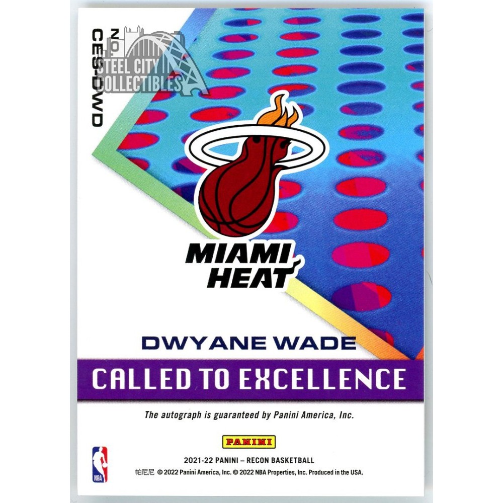 Dwyane Wade 2021-22 Panini Recon Called To Excellence Autograph