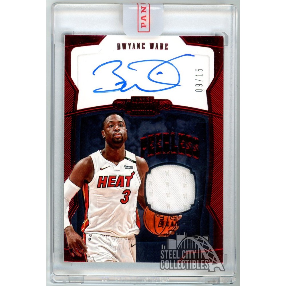 Dwyane Wade 2018-19 Panini Dominion Peerless Red Patch Auto Card