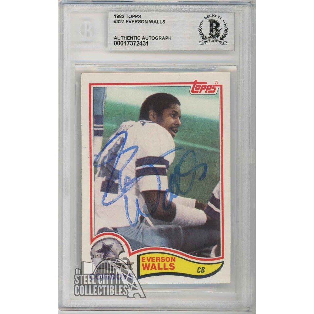 Everson Walls 1982 Topps Rookie Autograph Card #327 BAS Authentic ...