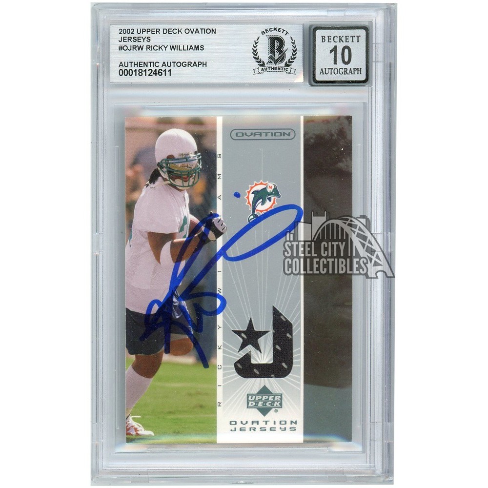 Ricky Williams 2002 Upper Deck Ovation Jersey Autograph BAS 10 | Steel ...