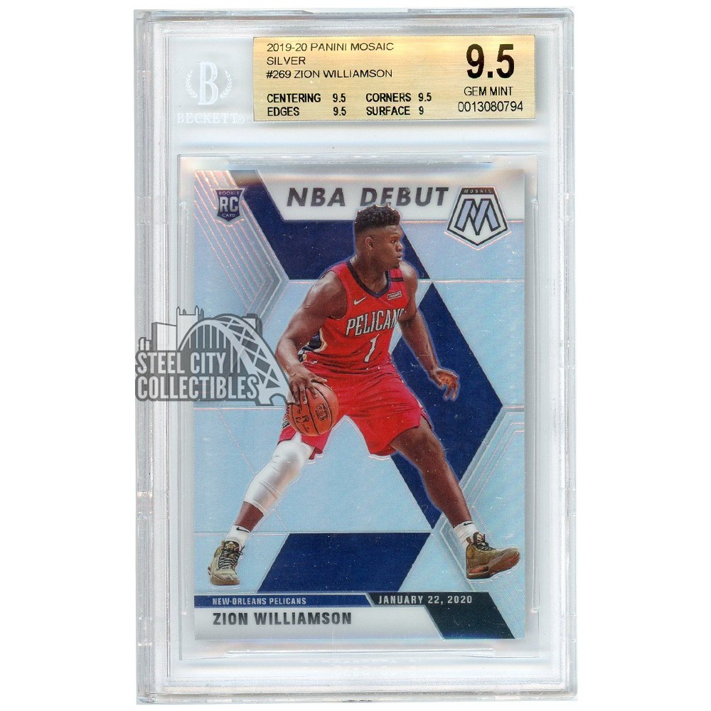 Zion Williamson 2019-20 Panini Mosaic NBA Debut Silver Rookie Card