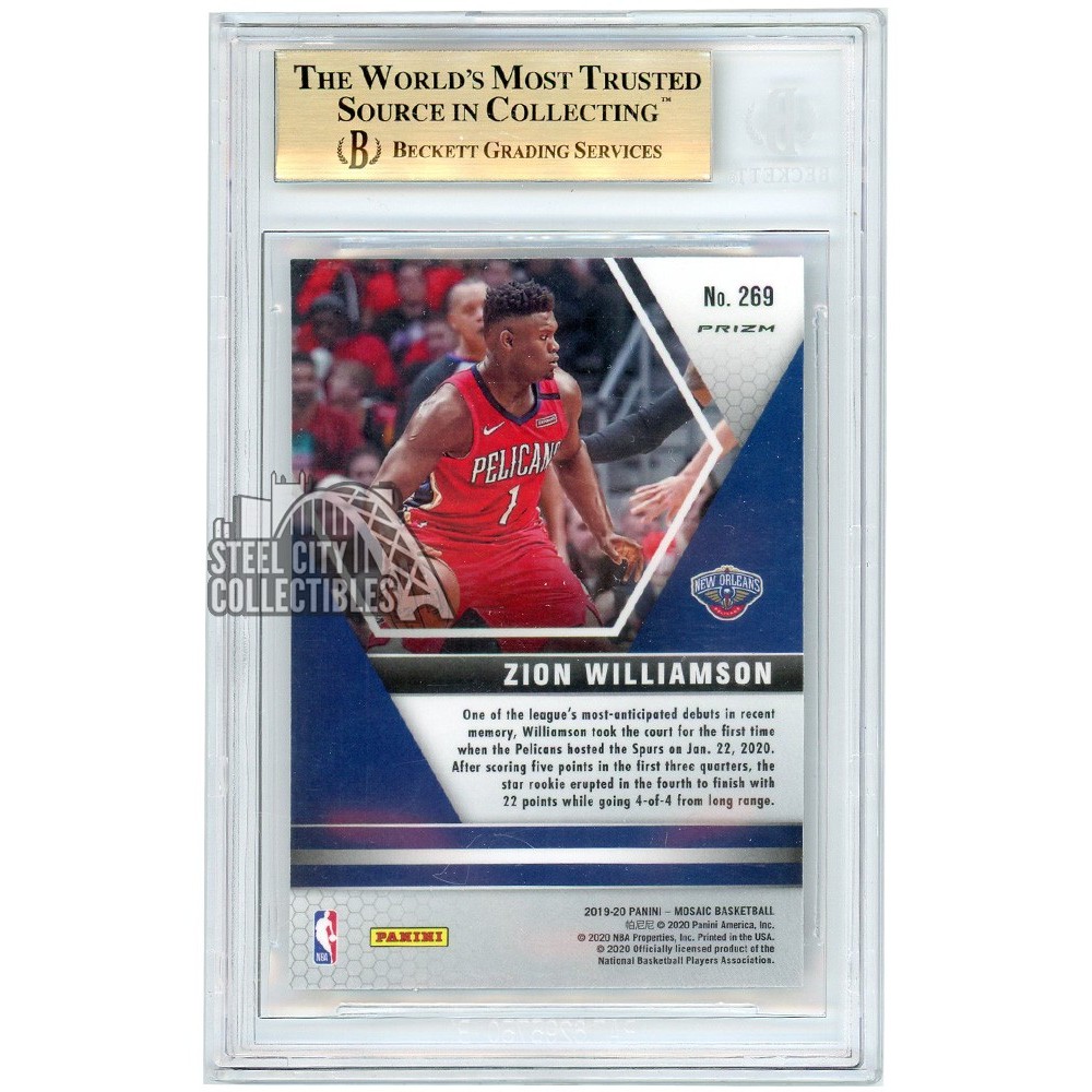 Zion Williamson 2019-20 Panini Mosaic NBA Debut Silver Rookie Card