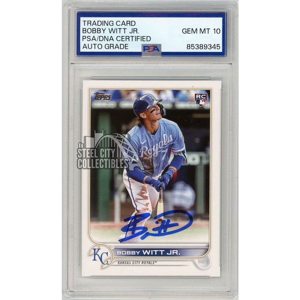 Bobby Witt Jr 2022 Topps Update Autograph Rookie Card #US100 PSA