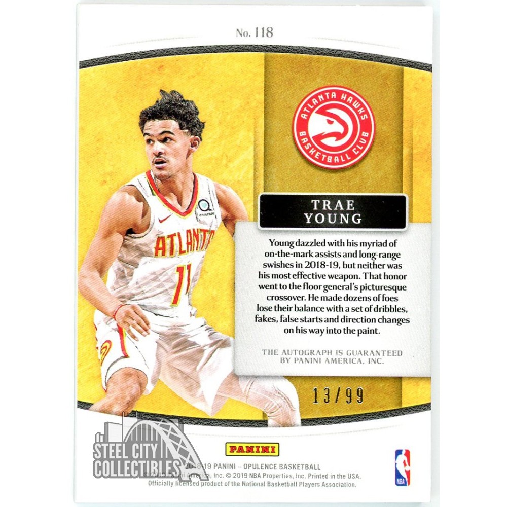 Trae Young 2018-19 Panini Opulence Rookie Autograph Card #118 13