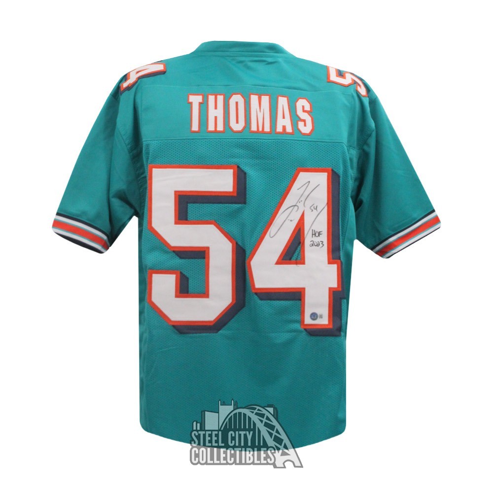Zach Thomas HOF 2023 Autographed Miami Custom Teal Football Jersey