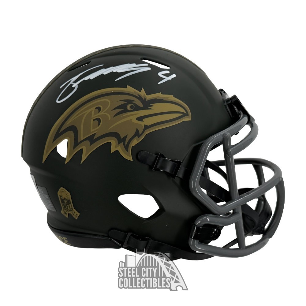 flower football helmet Zay Flowers Baltimore Slate Speed Mini (JSA & PIA)  IMB Memorabilia Football Helmet Flower Flower Football Helmet Silicone Mold