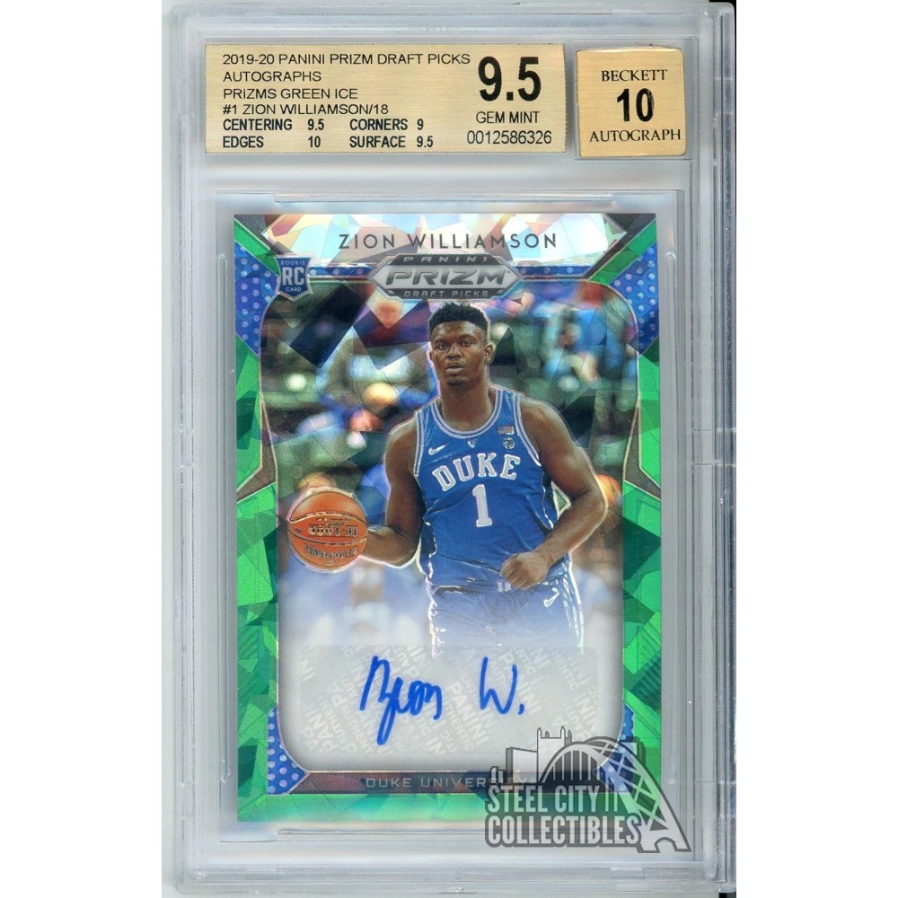 Zion Williamson 2019-20 Panini Prizm Draft Rookie Auto Card #1 BGS