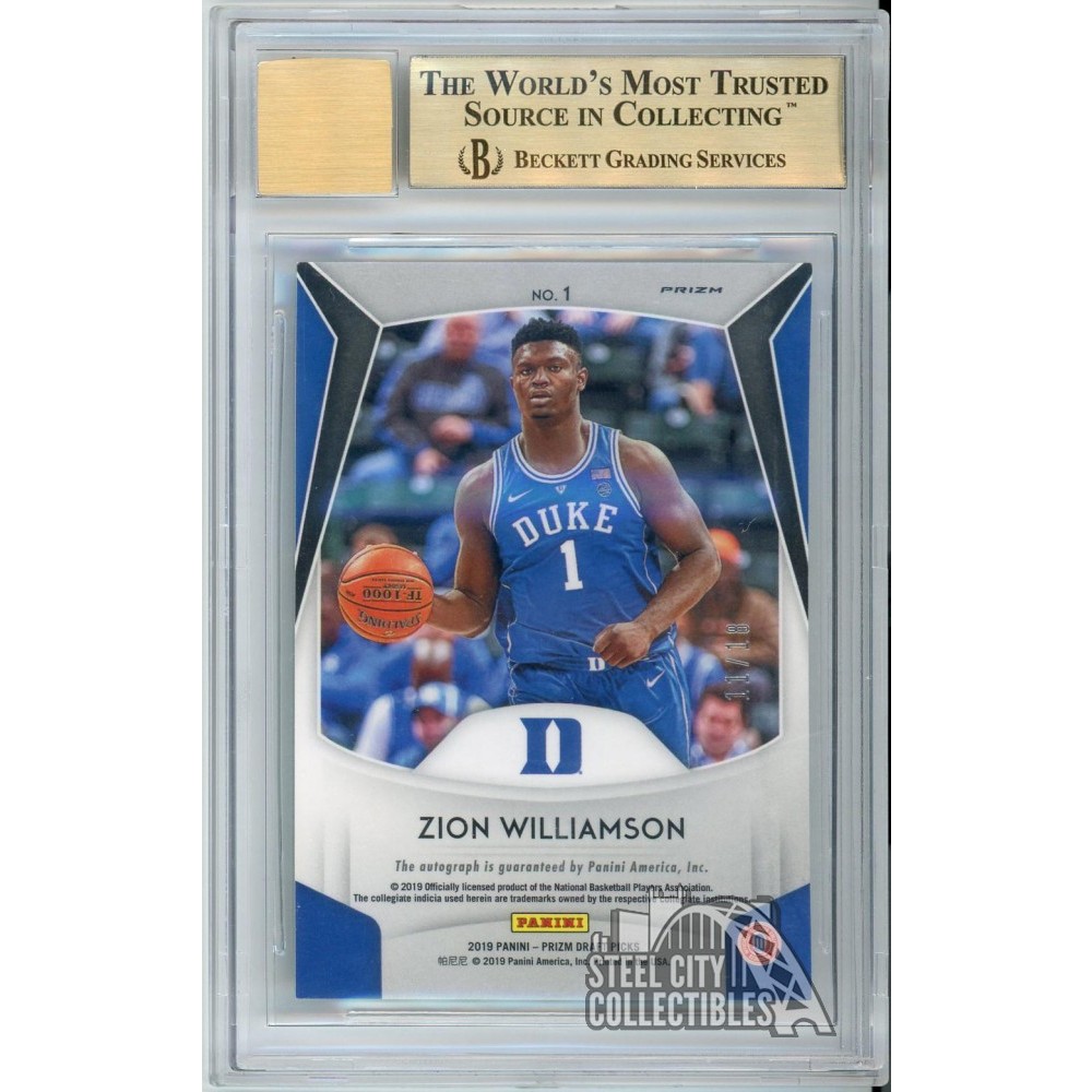 Zion Williamson 2019-20 Panini Prizm Draft Rookie Auto Card #1 BGS