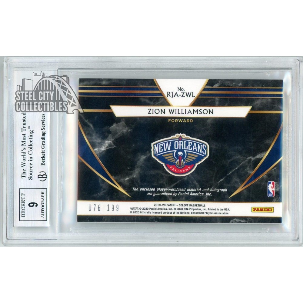 Zion Williamson 2019-20 Panini Select Rookie Patch Autograph Card