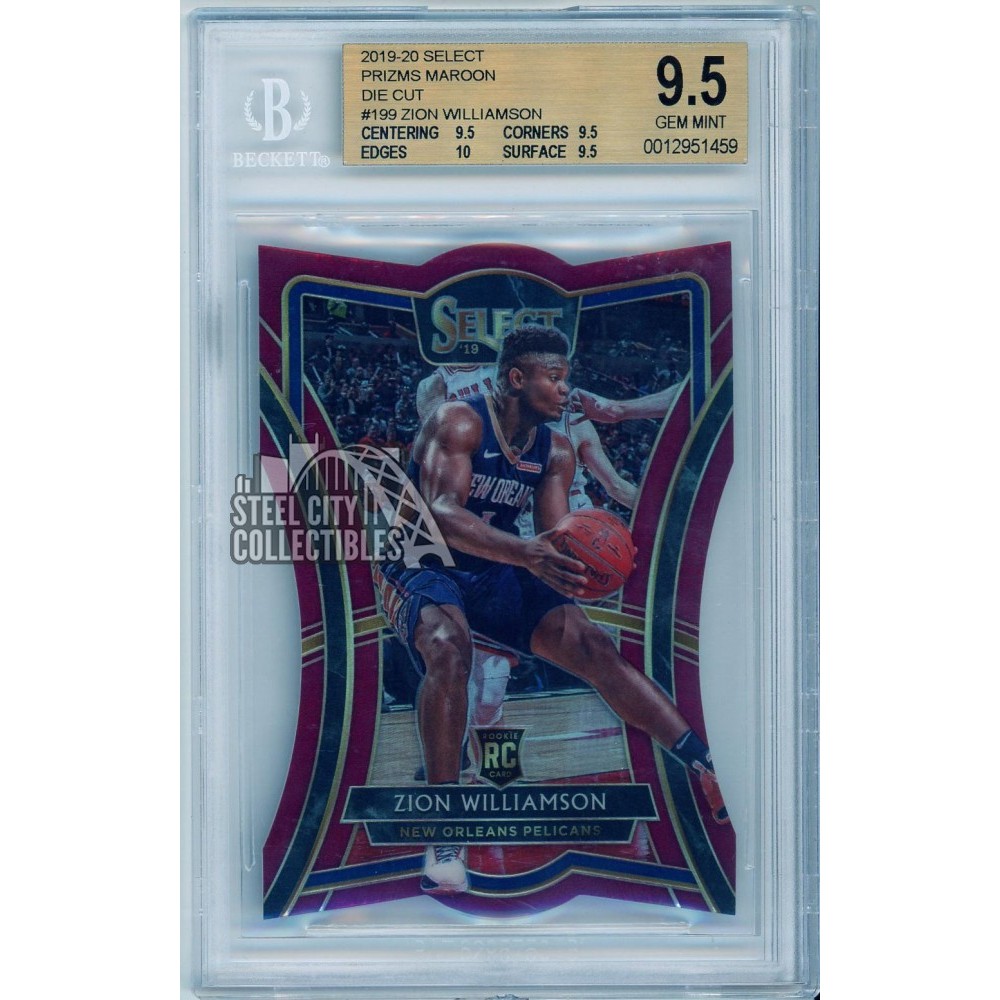 Zion Williamson 2019-20 Panini Select Maroon Prizm Die-Cut Rookie