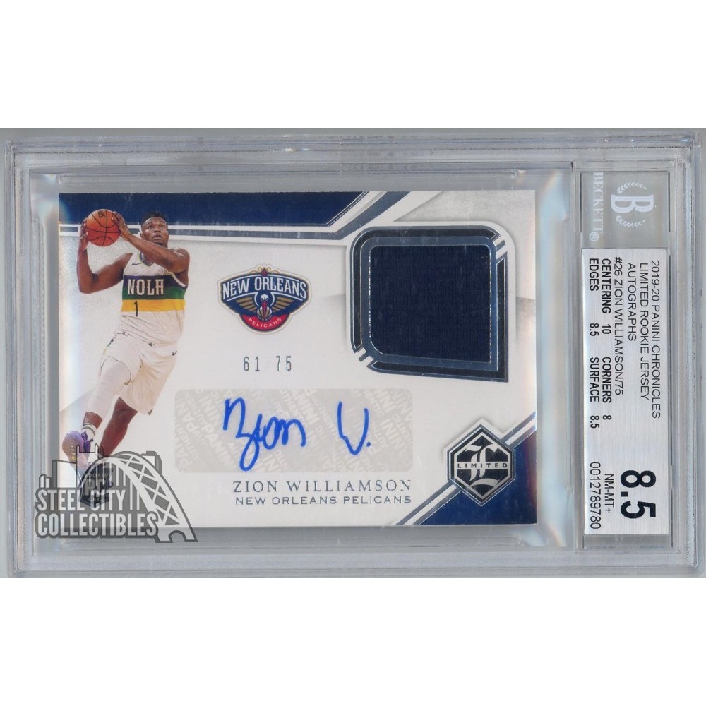 Zion Williamson 2019-20 Panini Limited Rookie Patch Auto Card BGS