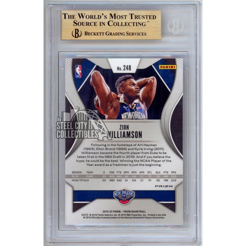 Zion Williamson 2019-20 Panini Prizm Hyper Prizm Rookie Card #248