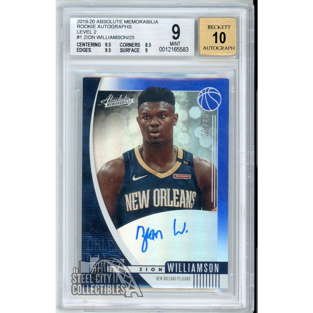 Zion Williamson 2019-20 Panini Absolute Level 2 Rookie Auto Card