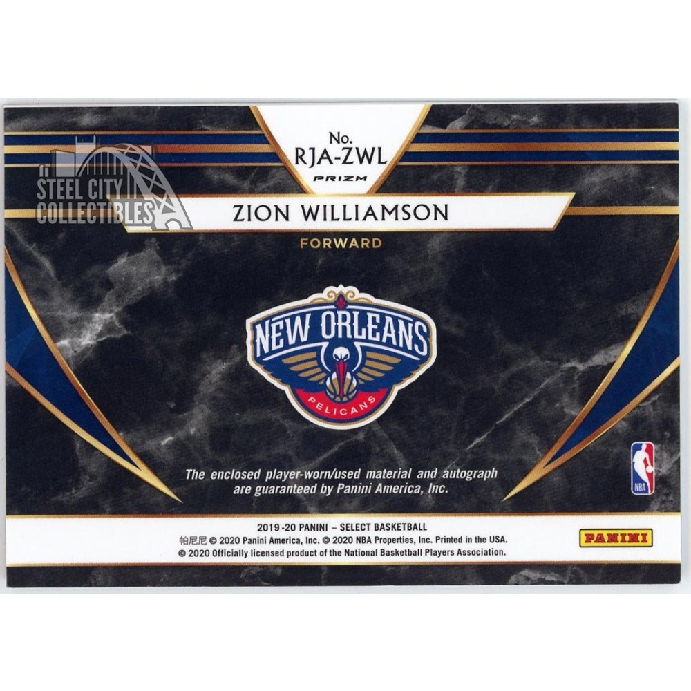 Zion Williamson 2019-20 Panini Select Red Prizm Rookie Patch