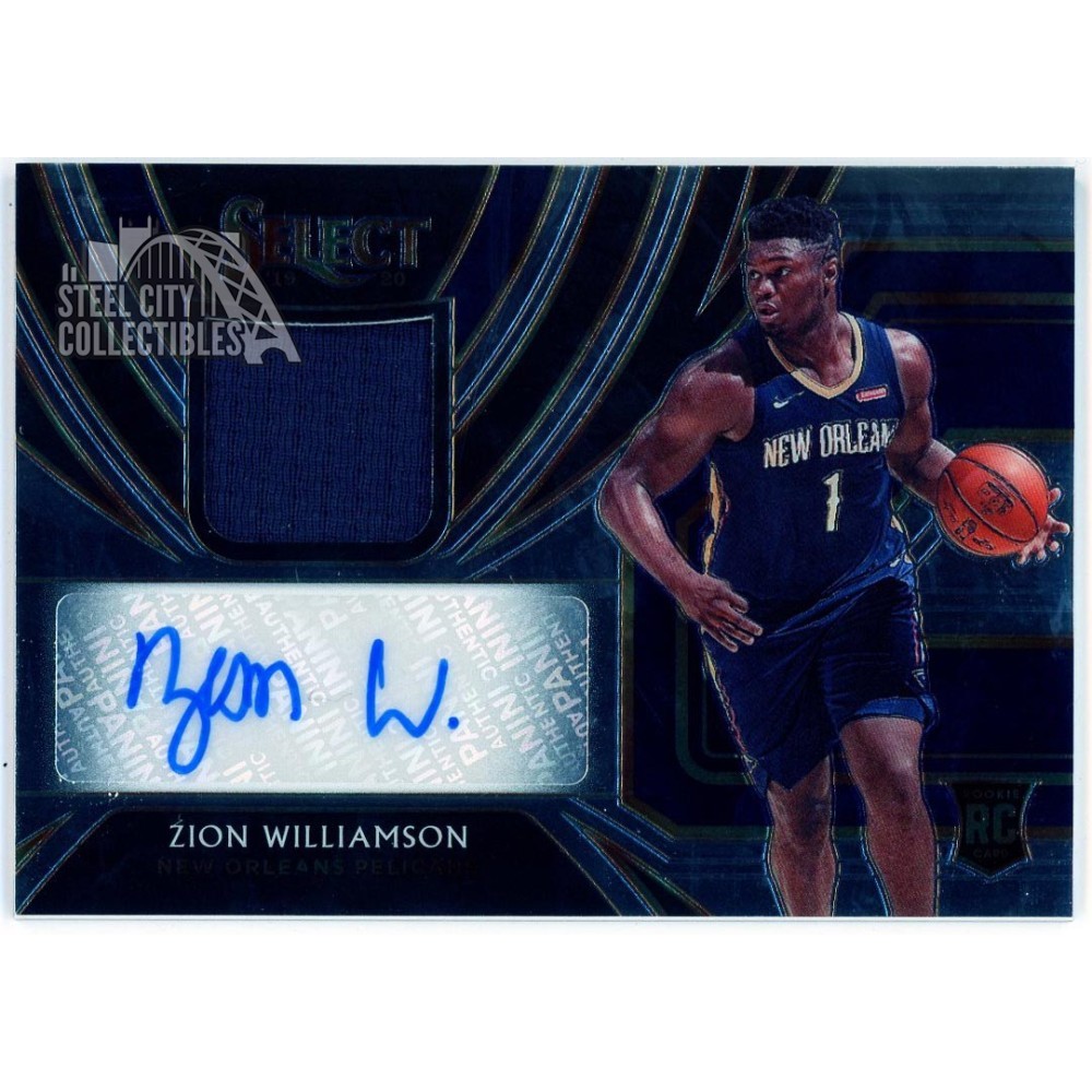 Zion Williamson 2019-20 Panini Select Rookie Patch Autograph Card