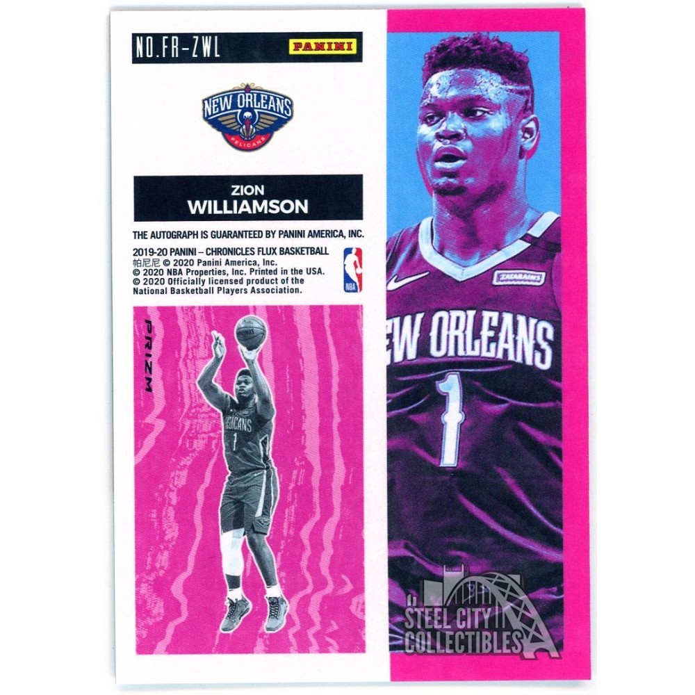 Zion Williamson 2019-20 Panini Chronicles Flux Rookie Prizm Auto