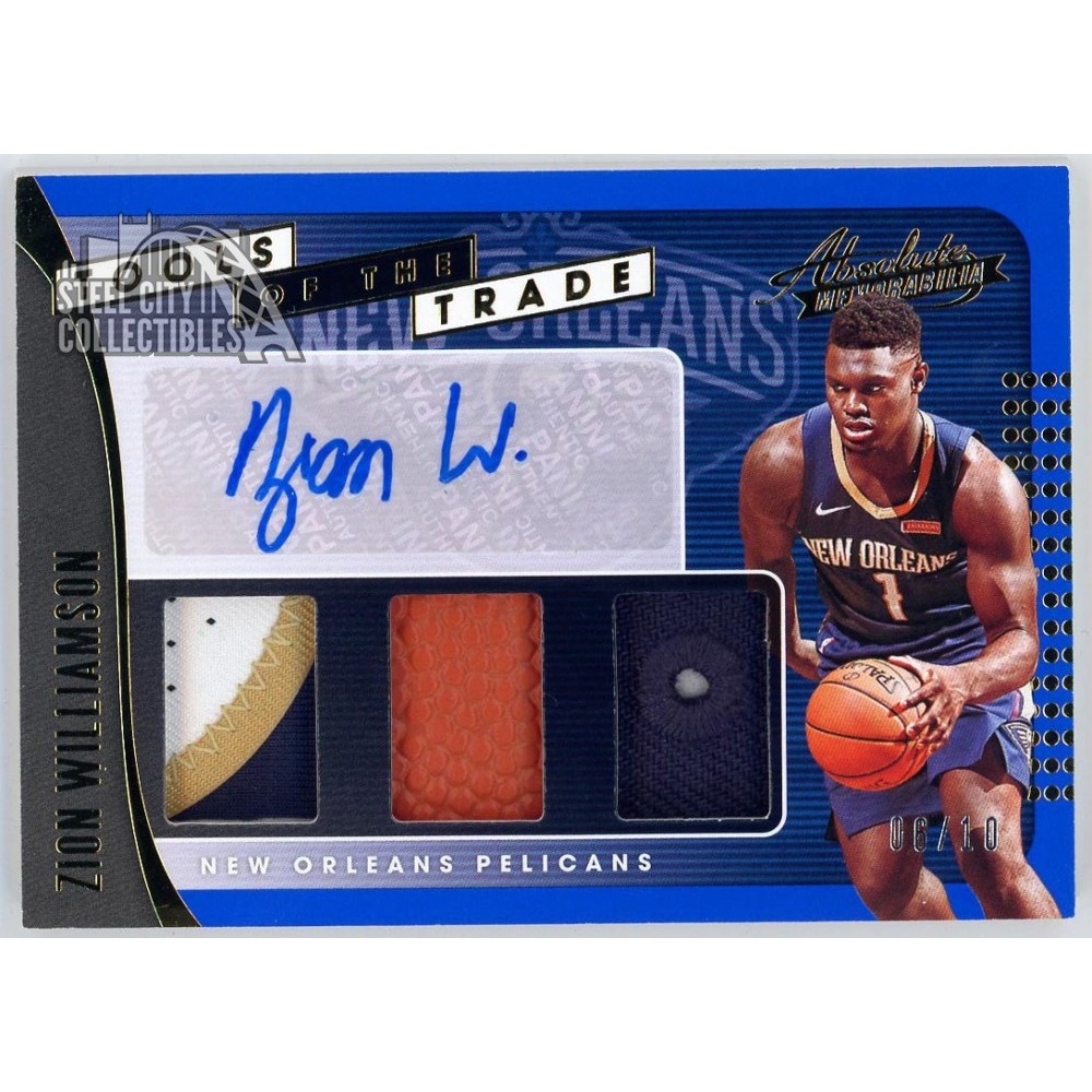 Zion Williamson 2019-20 Panini Absolute Blue Rookie Triple Relic