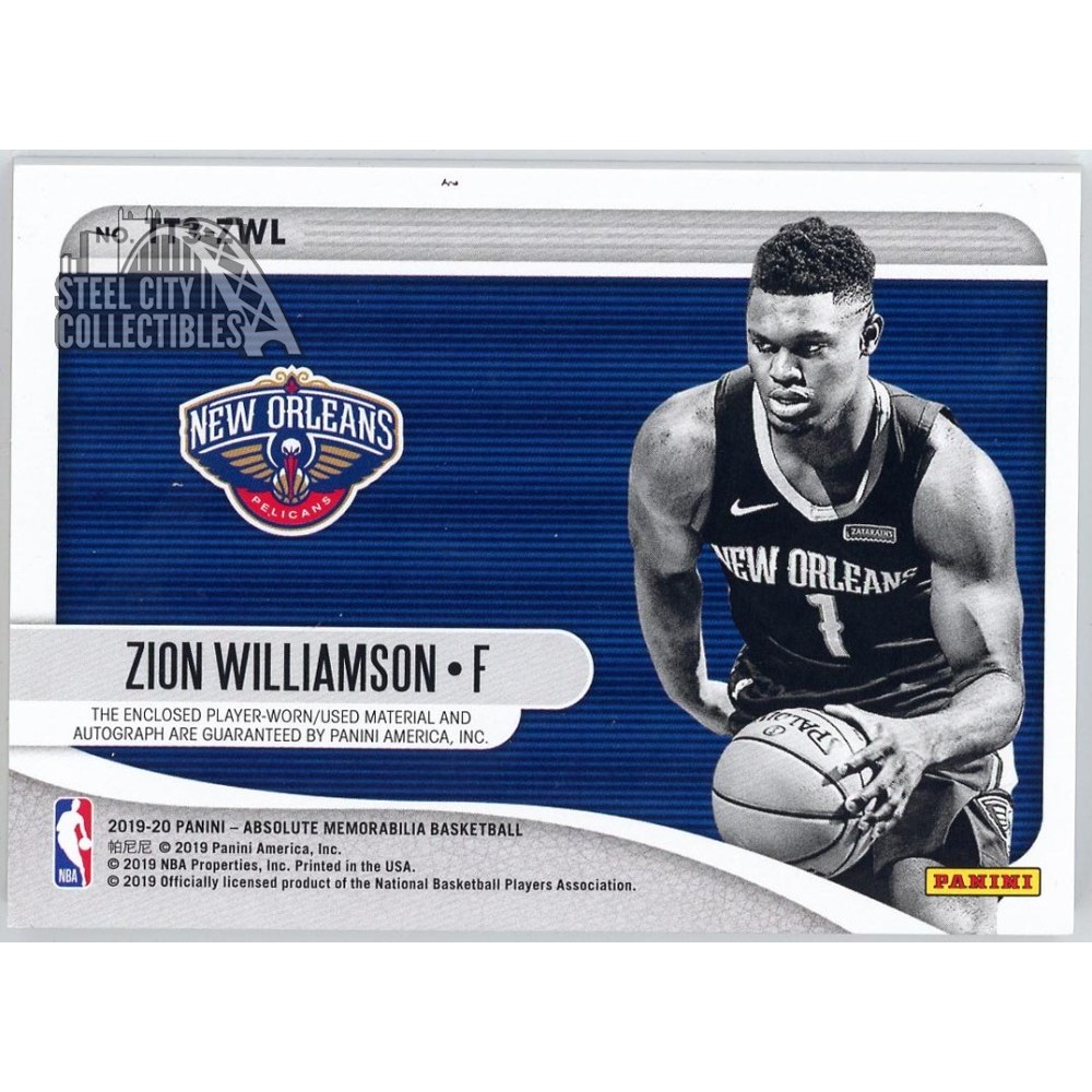 Zion Williamson 2019-20 Panini Absolute Blue Rookie Triple Relic