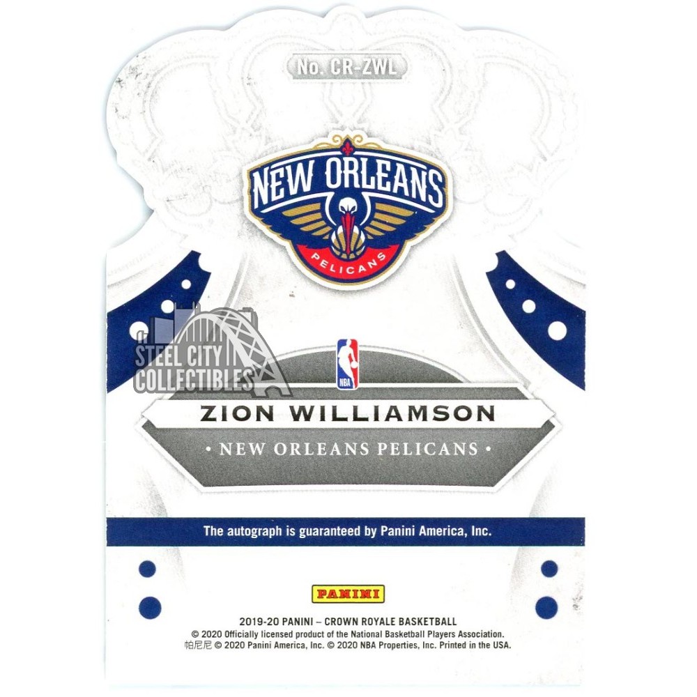 Zion Williamson 2019-20 Panini Crown Royale Blue Rookie Autograph