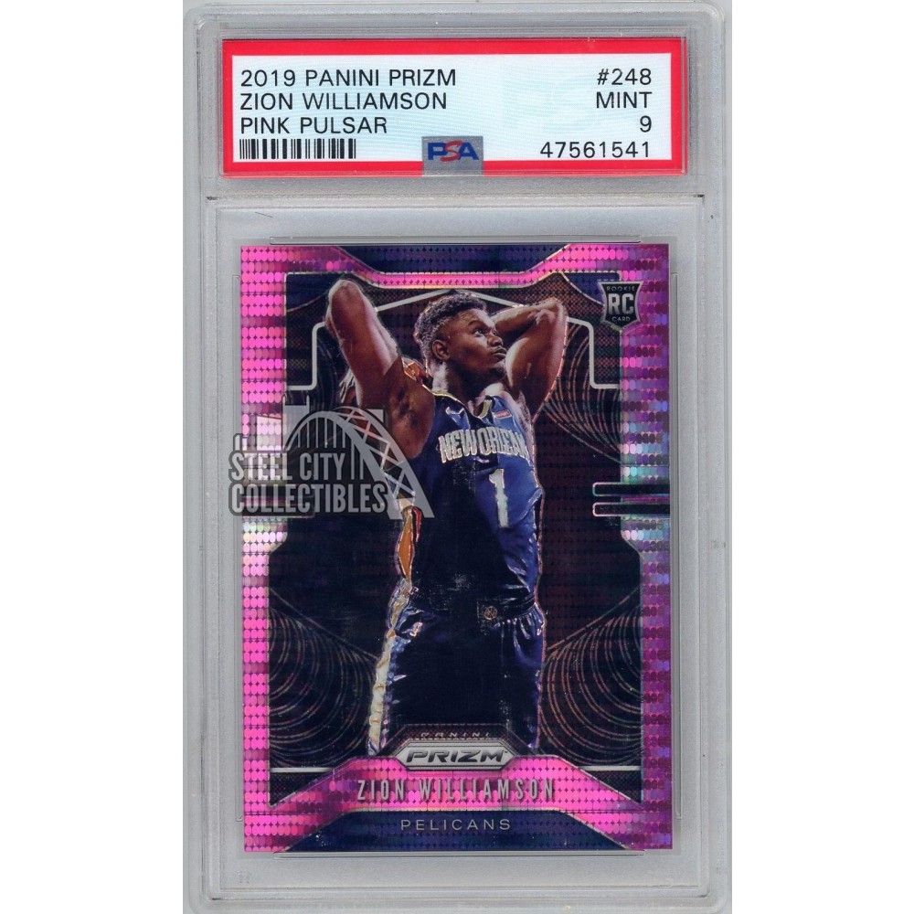 Zion Williamson 2019-20 Panini Prizm Pink Pulsar Rookie Card PSA 9