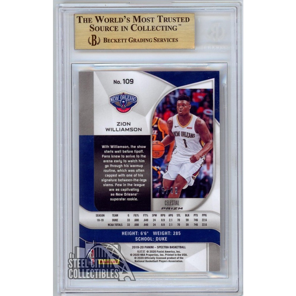 Zion Williamson 2019-20 Panini Spectra Celestial Rookie Card #109