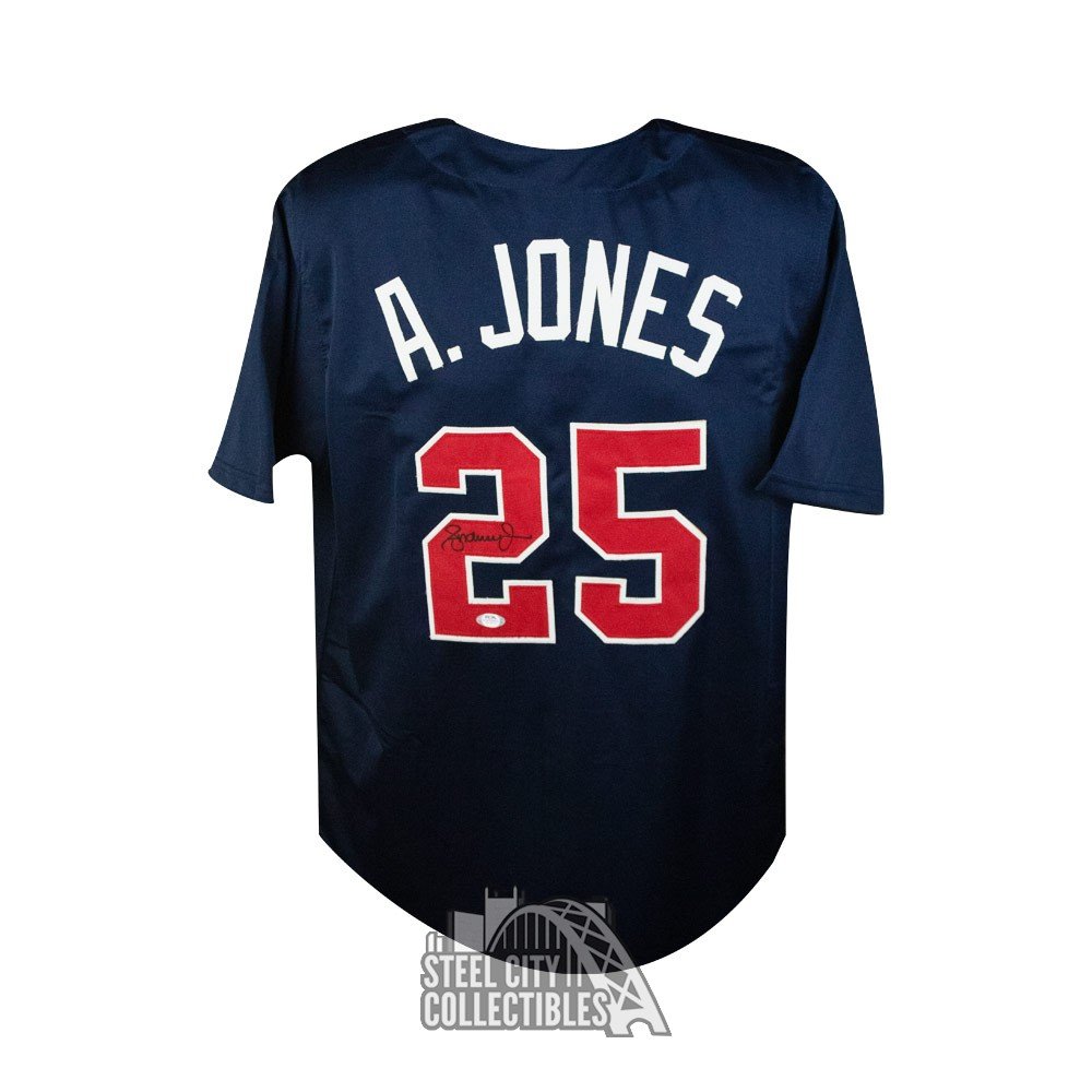Andruw Jones Autographed Atlanta Custom Baseball Jersey - PSA/DNA COA