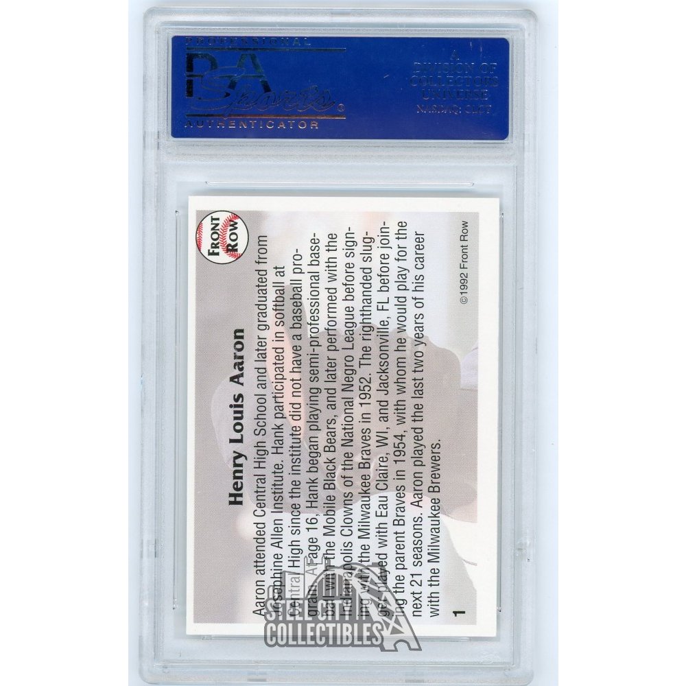 Hank Aaron 1992 Front Row All Time Great Autographed Auto Card #1