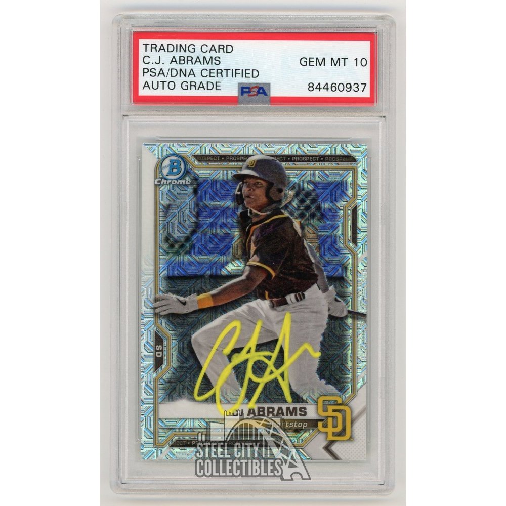 2019 Bowman Chrome Draft 1st #BDC85 CJ Abrams Chrome Fielding Rookie RC PSA 10