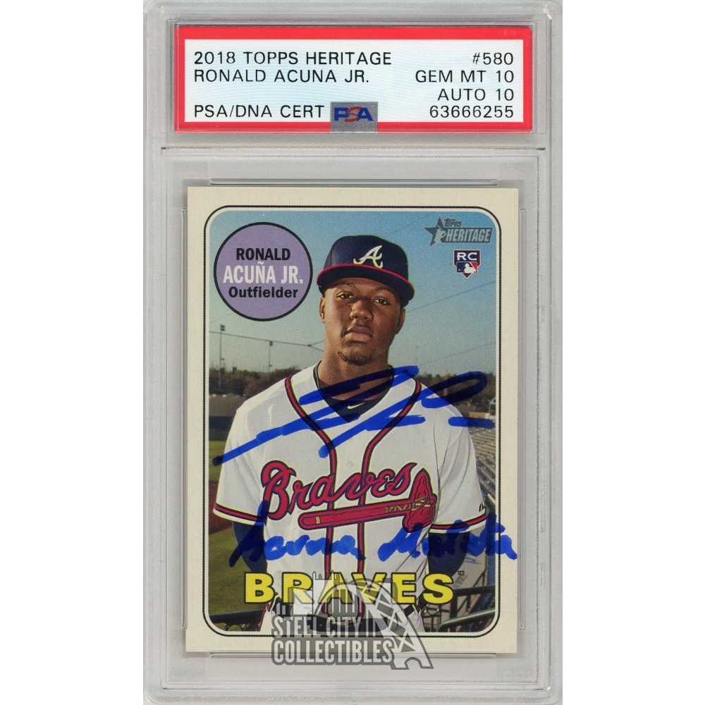 Ronald Acuna Jr 2018 Topps Heritage Autograph RC Card 