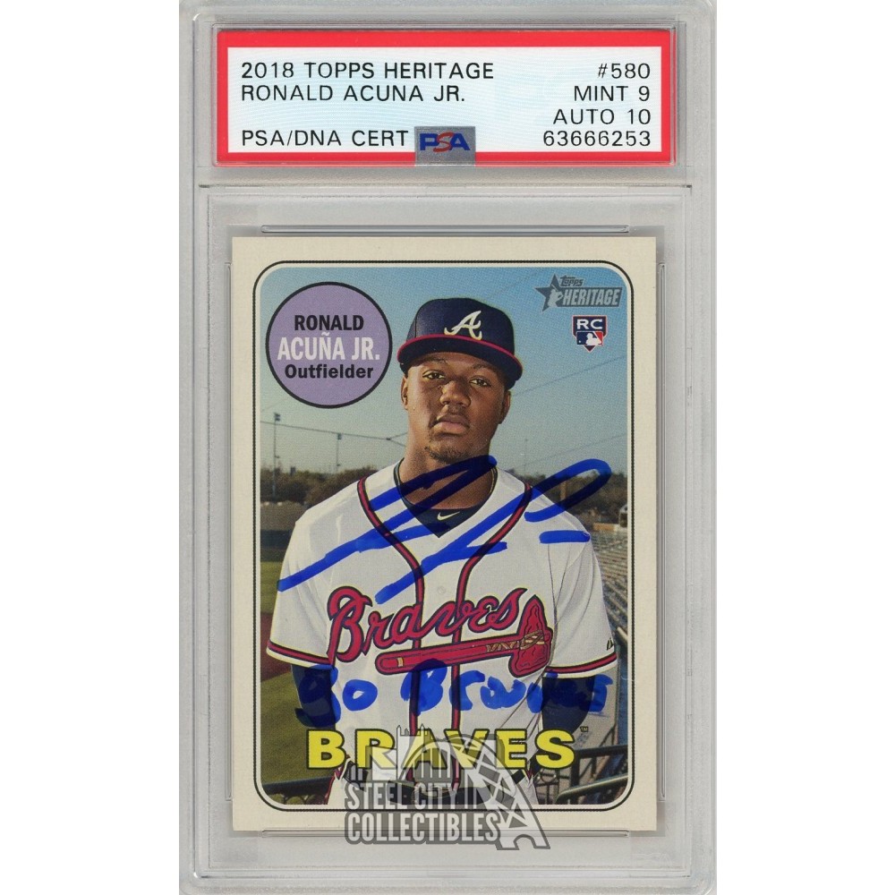 Ronald Acuna Jr 2018 Topps Heritage Autograph RC Card 