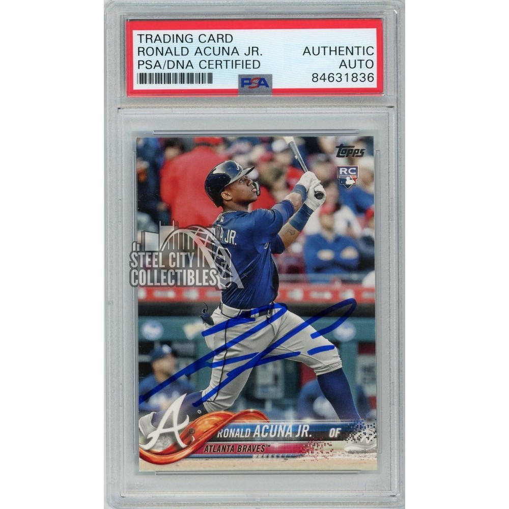 Ronald Acuna Jr 2018 Topps Series 2 Autograph Rookie Card #698 PSA