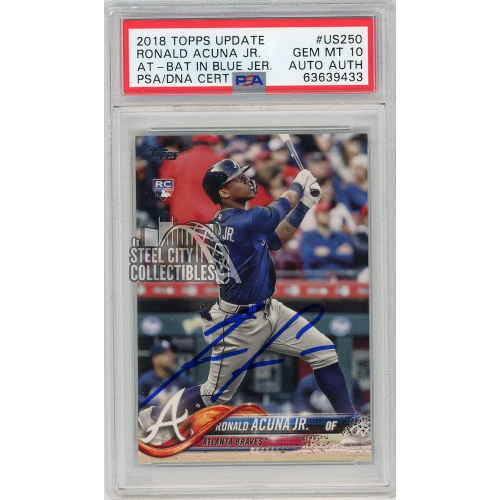 Ronald Acuna Jr 2018 Topps Update Autograph Rookie Card #US250 PSA