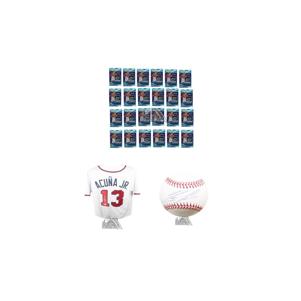 2018 Panini Donruss Optic Baseball Mega Box 24-Pack Lot Random Division  Group Break - Prize - Ronald Acuna Jr Autographed Jersey & Baseball #5 -  Tyler