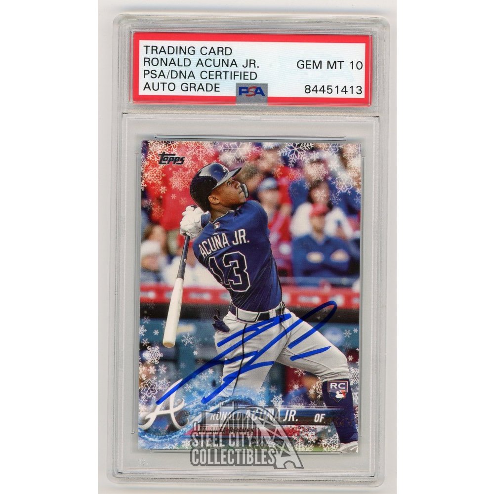 Ronald Acuna Jr 2018 Topps Holiday Mega Auto Rookie Card