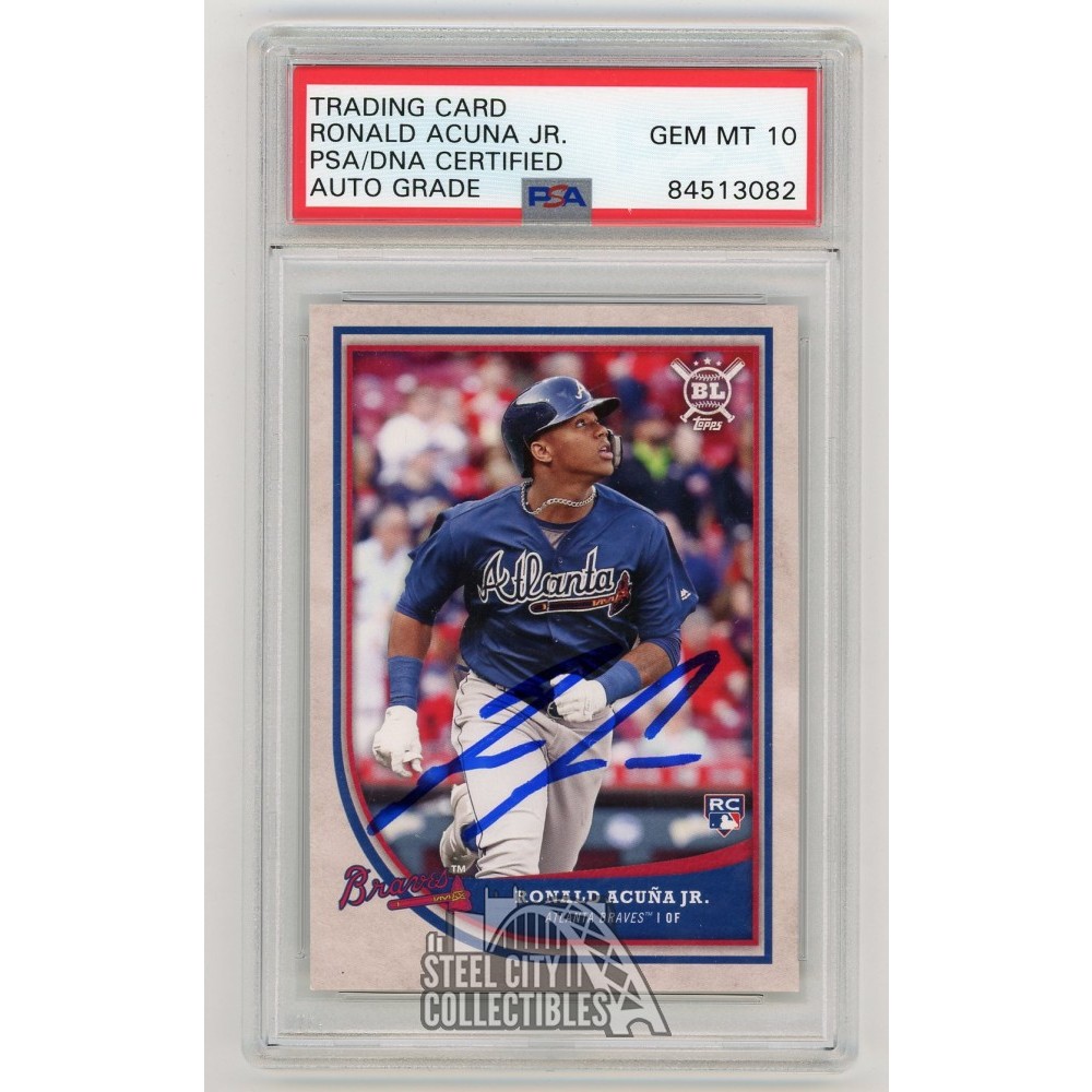Ronald Acuna Jr 2018 Topps Big League Autographed Rookie RC Card #369 -  PSA/DNA 10 | Steel City Collectibles