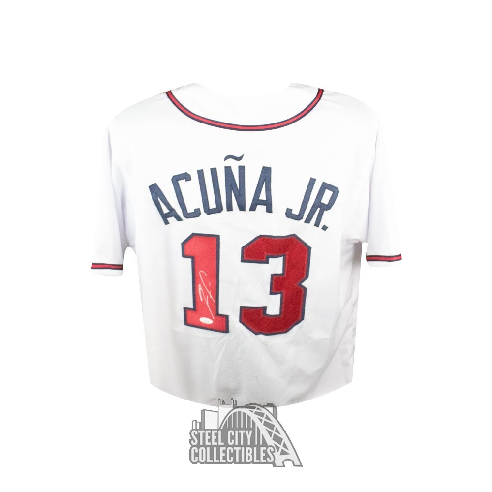 Atlanta Braves Ronald Acuna Jr. Autographed White Majestic Cool